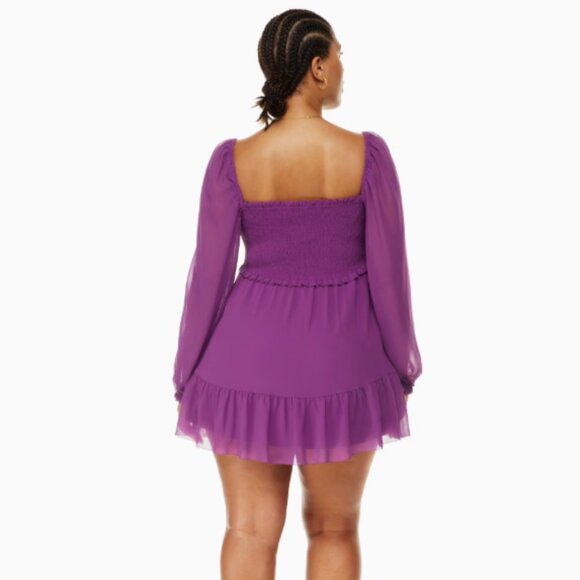 NWT WILFRED | Aritzia Tempest Chiffon Tiered Mini Dress | Sz. XS - Picture 5 of 11